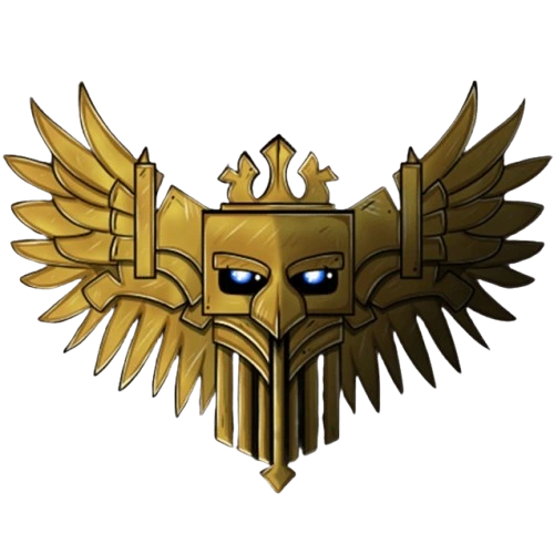 Emblema de Imaginitycraft Network: un cráneo alado forjado en oro